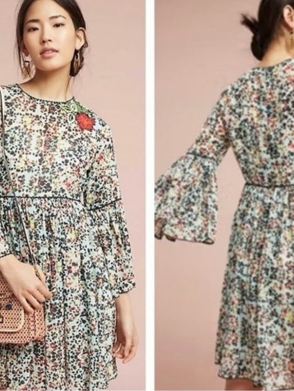 Anthropologie Bhanuni by Jyoti Libra Embroidered Floral Tunic
Dress Boho Sz O